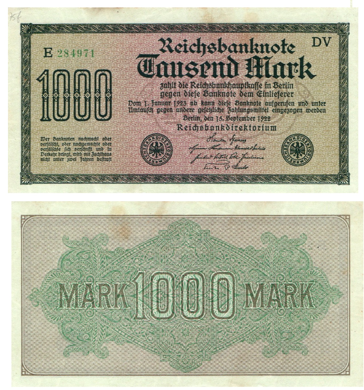 Germany #76h/AU  1.000 Mark